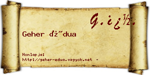 Geher Édua névjegykártya